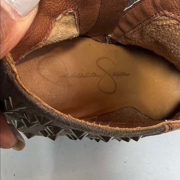 Jessica Simpson Rust/Brown Leather Ankle Booties - Picture 2 of 9